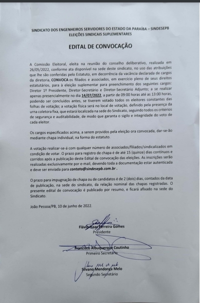 EDITAL DE CONVOCAÇÃO