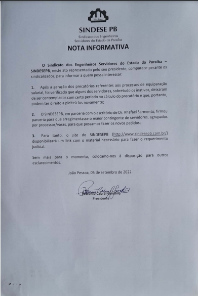 Nota Informativa - 05/09/2022