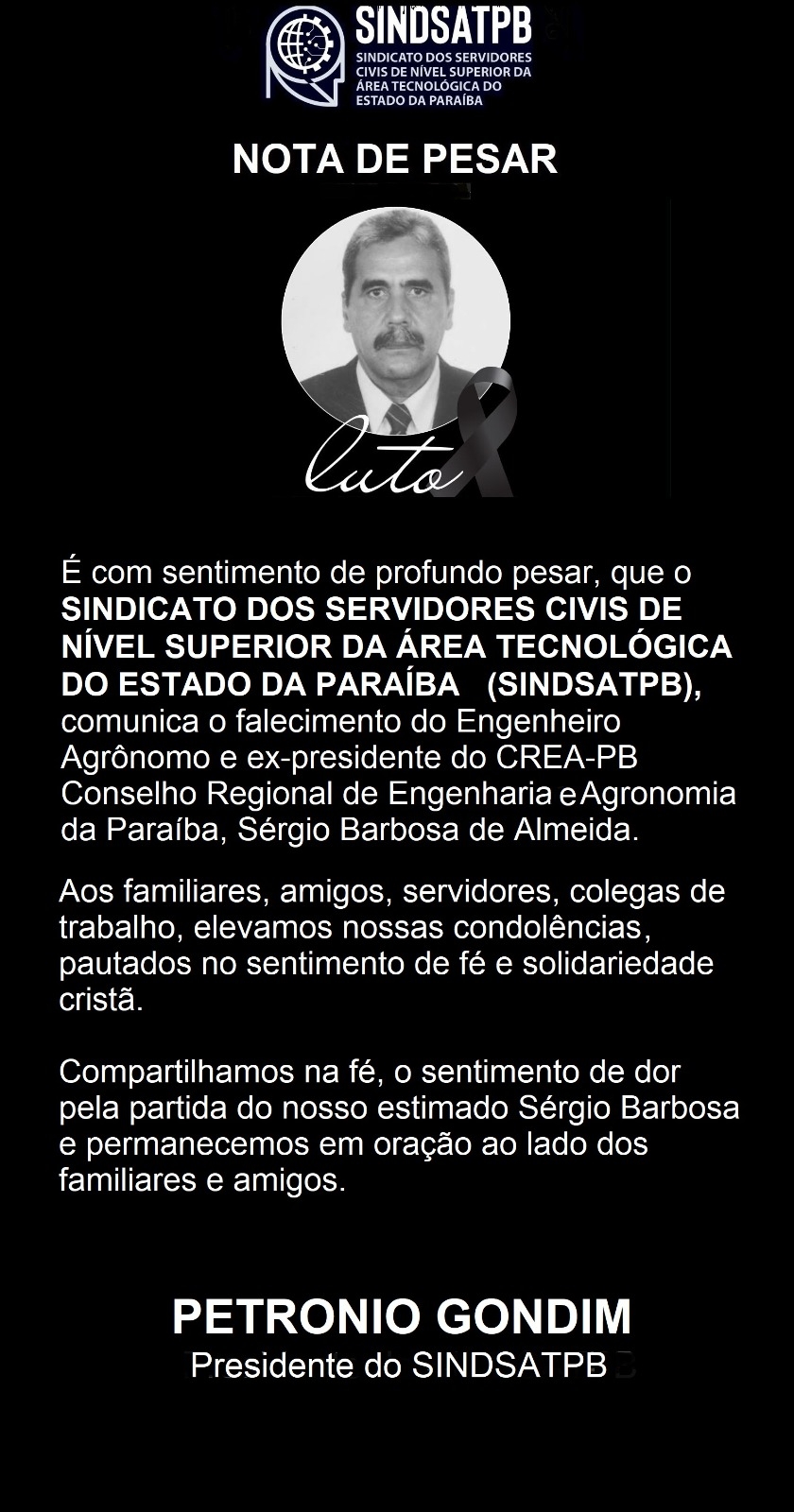 NOTA DE PESAR